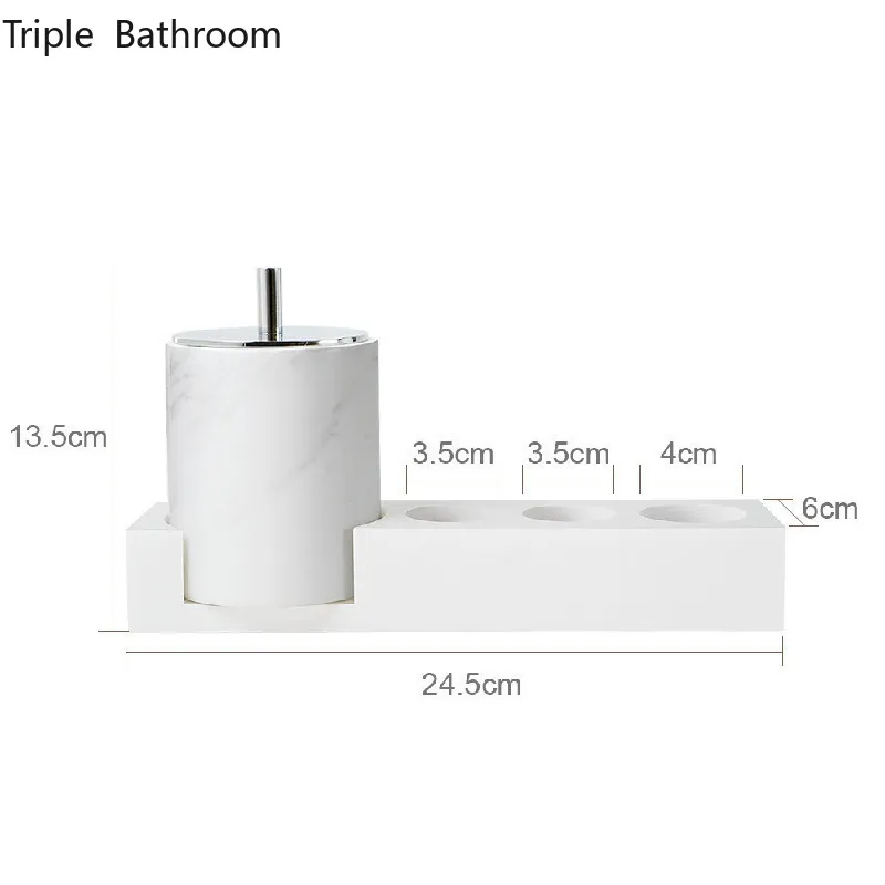 1pc Modern White Marble Texture Shampoo Liquid Soap Dispenser Gargle Cup Bathroom Accessories Soap Dish Wristband Hand Dispenser