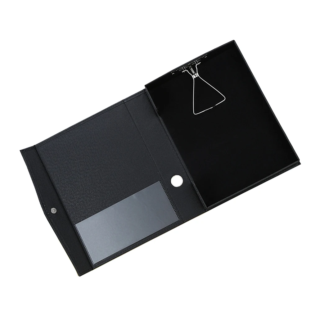 

A4 Paper Clip Board File Box Folder Holder PU Material Office School Business Profile Storage Document Organization Desk