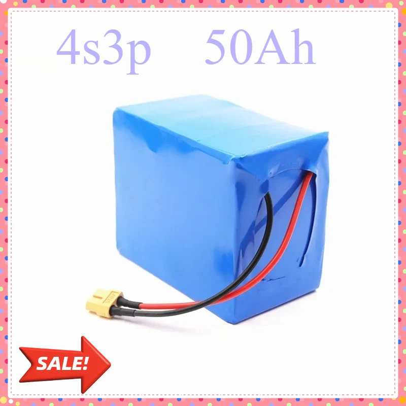 بطارية Aleaivy 12.8 فولت 50 أمبير LiFePO4 (فوسفات حديد الليثيوم)، 32700 خلية 4S3P 40A BMS، مثالية لأنظمة الطاقة الشمسية والبحرية وUPS،