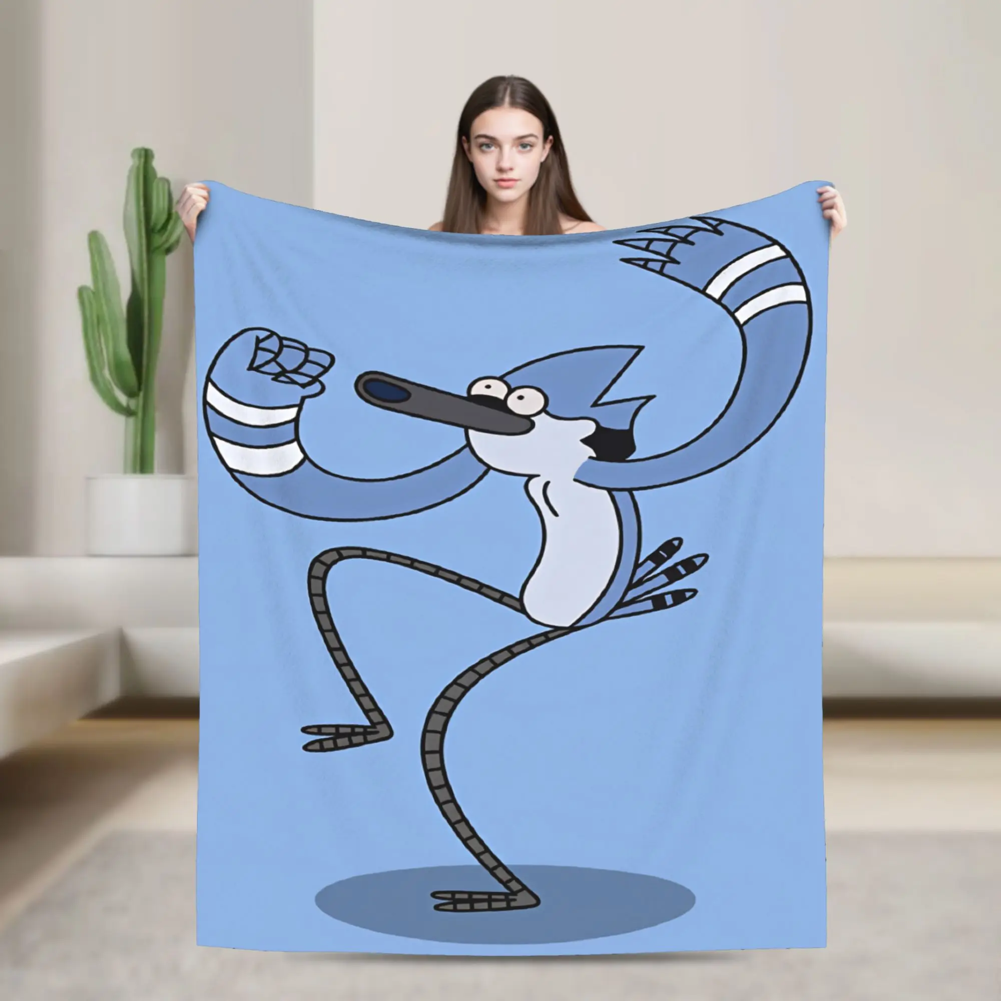 Soft Blanket Mordecai And Rigby Regular Show Cartoon Characters Throw Blanket Flannel Bedspread For Couch Chair Sofa Bed Cover