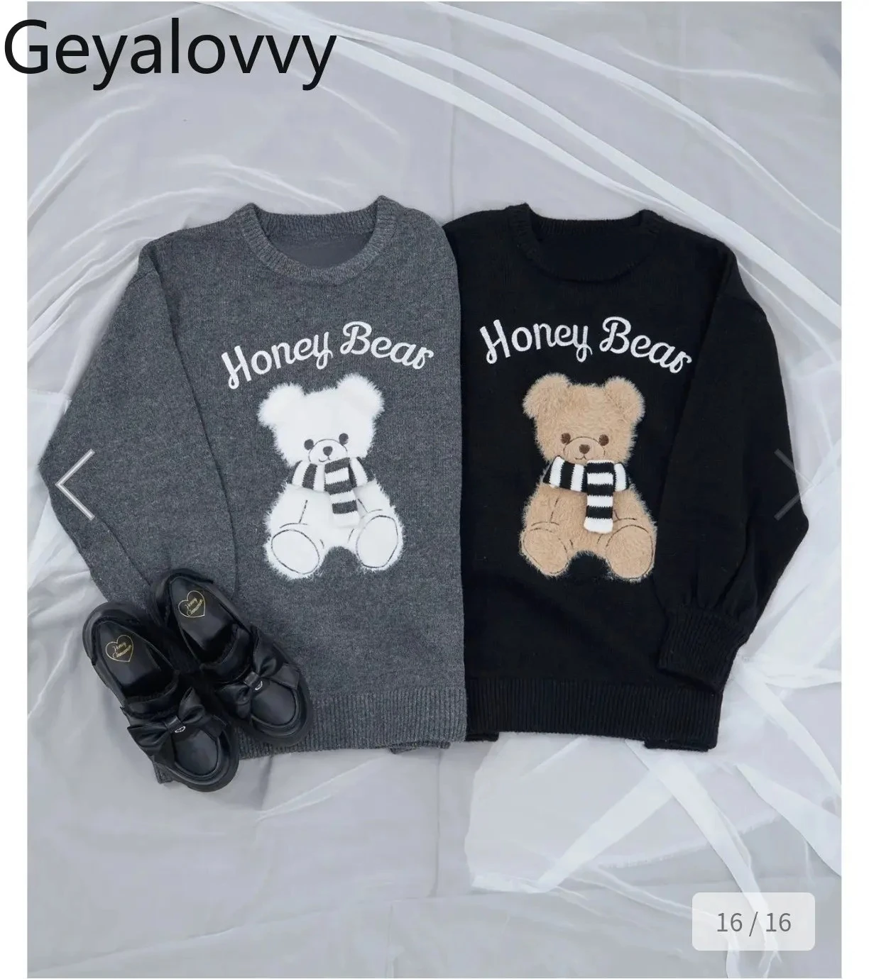 

Милое и милое вязаное платье с мультяшным принтом для девочек, осенне-зимнее универсальное прямое платье-свитер с круглым вырезом и длинными рукавами