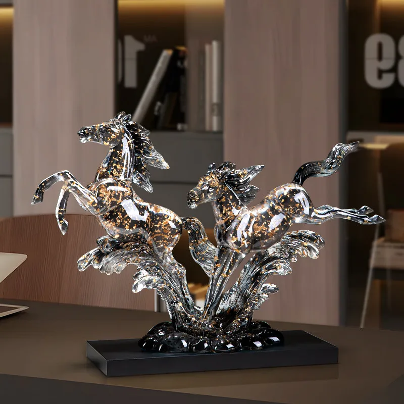 PYH company opening gift to the boss background success ornament Year of the Horse decoration light luxury