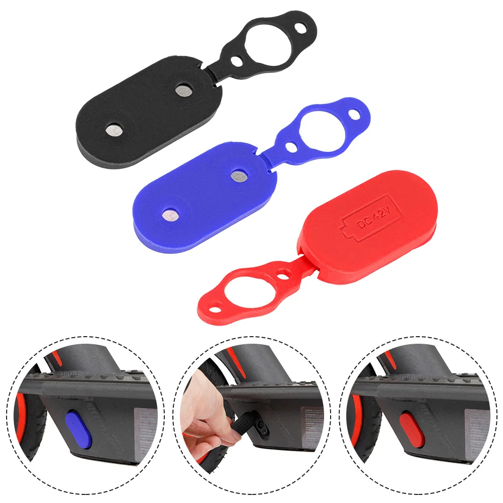 Charging Silicone Cover Red/Blue/Black Magnetic Charging Port Cover for Xiaomi Scooters Waterproof and Practical