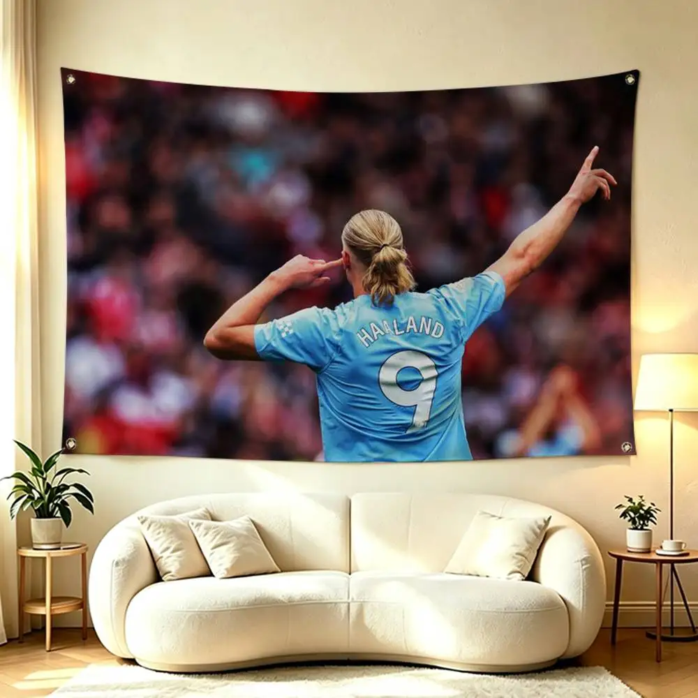 Football superstar Haaland  Flags for Bedrooms Home Decor Items Outdoor Decors Garage Decoration Flaga