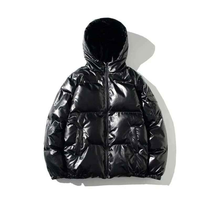 Doudoune femme hiver brillant argent noir or bleu à capuche col montant fermeture éclair solide Parka vêtements d'extérieur vers le bas manteaux rembourrés femme