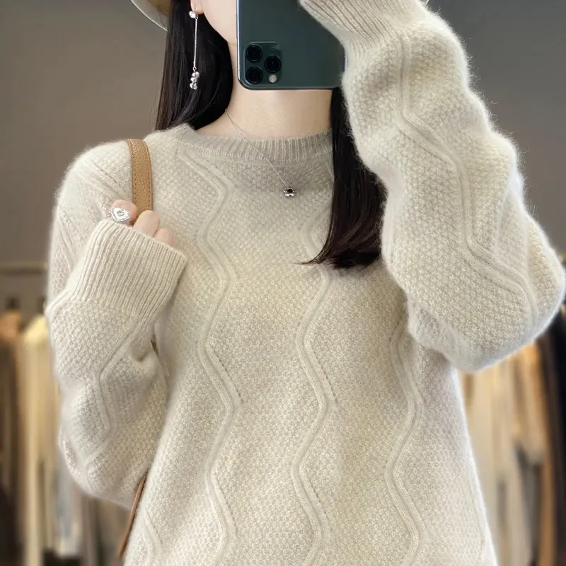 

Women Sweater 2024 Autumn Winter O-neck Solid Pullovers Spring Warm Slim Bottoming Shirt Long Sleeve Casual Pull Femme Jumpers