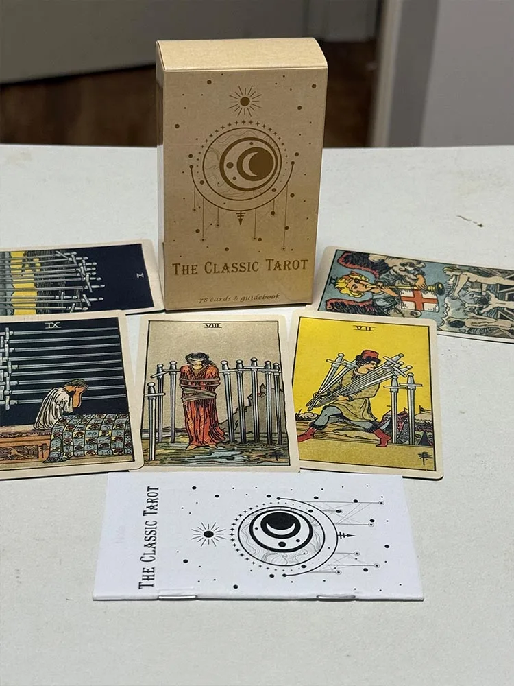 

The Classic Tarot Cards A 78 Deck Board Games Mystical Divination Fate Fortune Tarot Cards with Guide Book