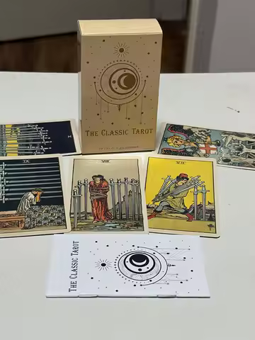 The Classic Tarot Cards A 78 Deck Board Games Mystical Divination Fate Fortune Tarot Cards with Guide Book