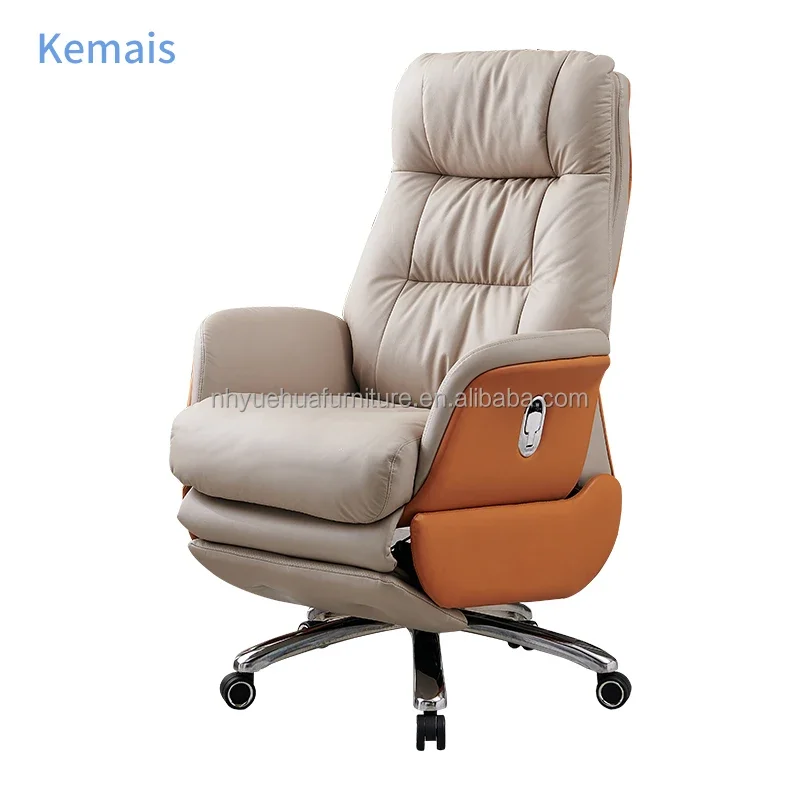 Electric genuine leather comfortable high back massage boss office chair