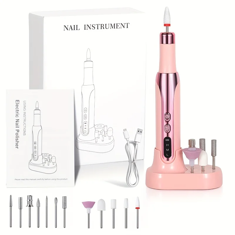 

Portable Electric Nail File Machine 500mAh Battery Cordless Manicure Set with 3 Speed Nail Polisher with 3 Speed Nail Polisher N