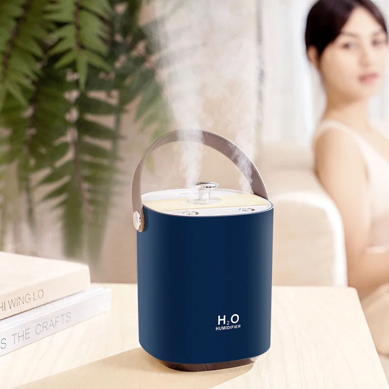 1200ML Wireless Air Humidifier Double Nozzle USB Rechargeable Humidifier Ultrasonic Essential Oil Aroma Diffuser Mist Maker