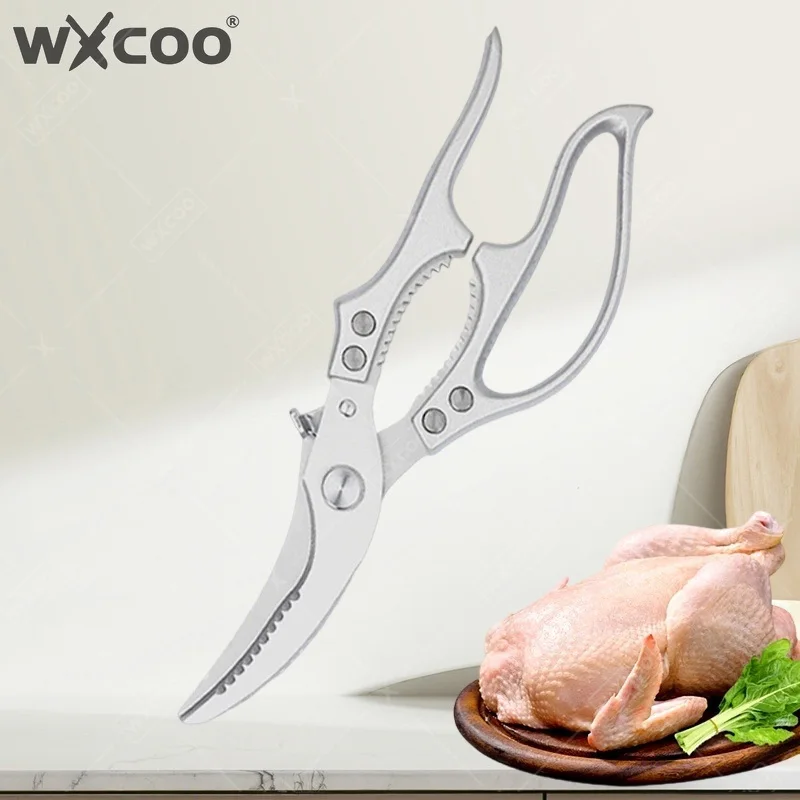 WXCOO Stainless Steel Powerful Kitchen Scissors Barbecue Scissors Poultry Shears Fruit Slicing Chicken Bone Cutters Scissors