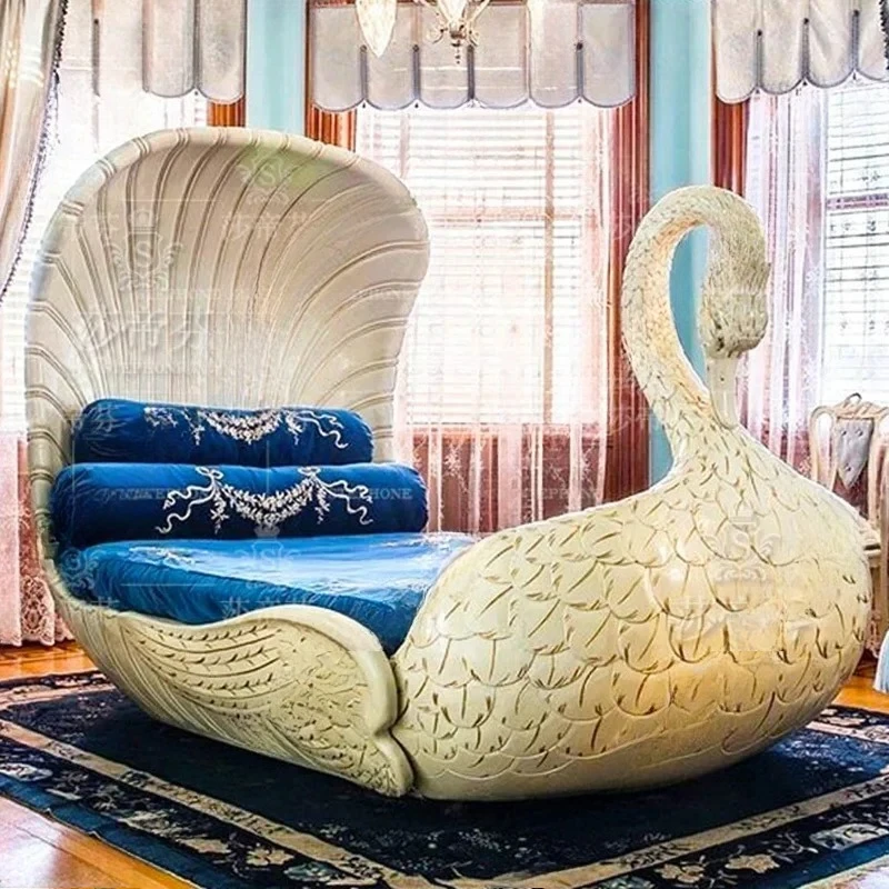 Chinese Style Bedroom Bed King Size Double Tatami Soft Design Comfortable Bed Fashion Cama Solteiro Library Furnit