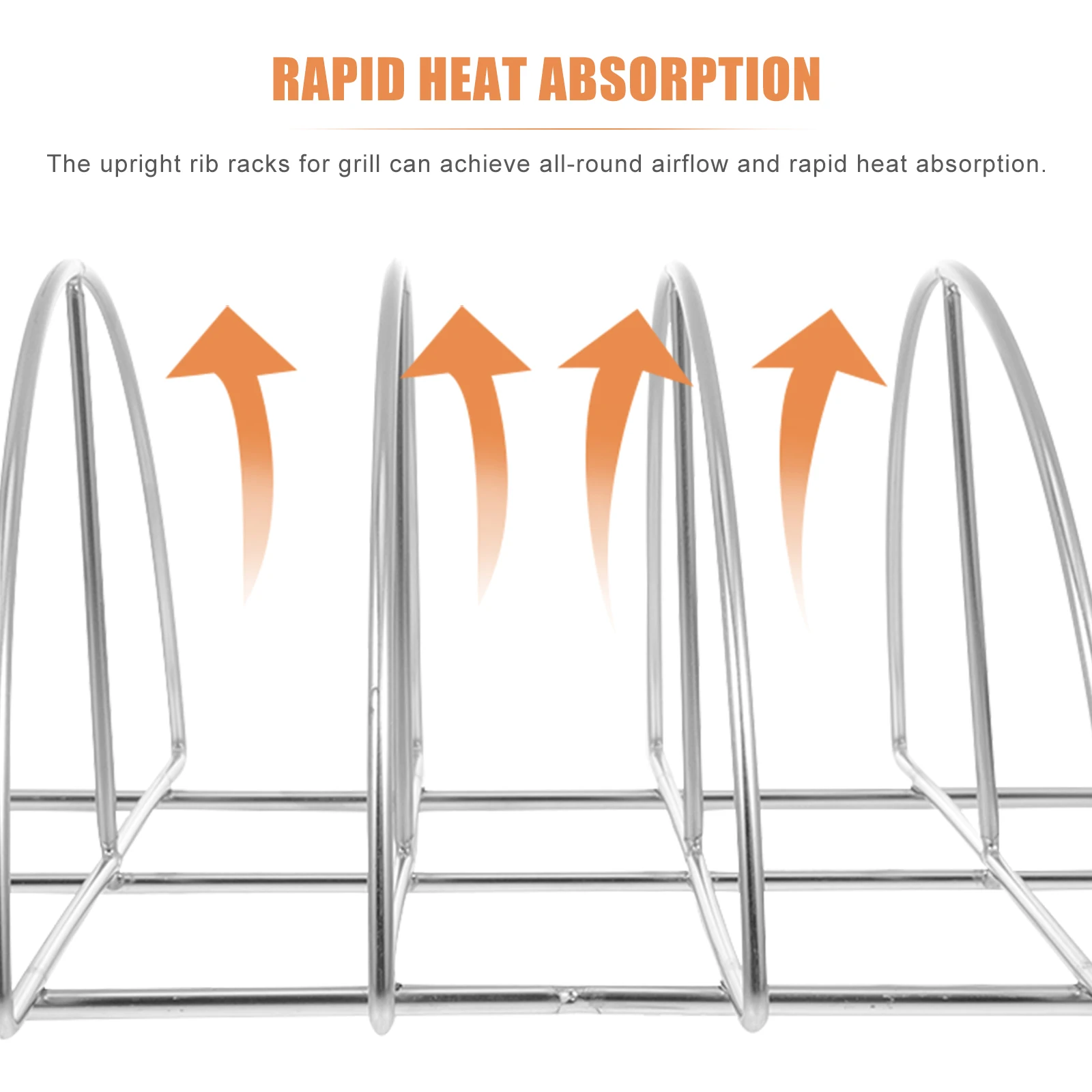 

Outdoor Bbq Rack Stainless Steel Rib Roasting Shelf Chicken Wing Grill Lightweight Durable Grilling Tool For Home Barbecue Stand