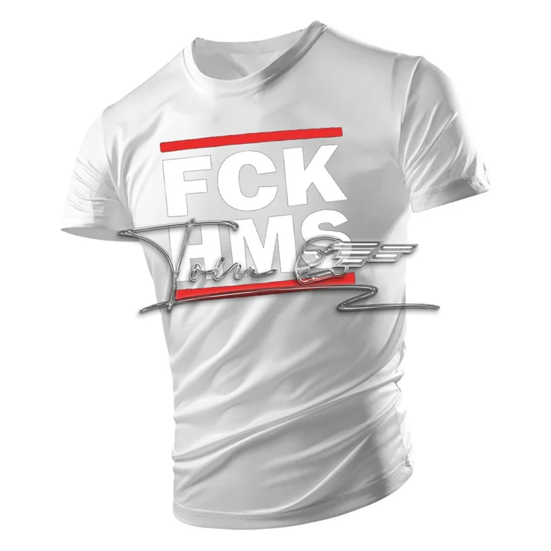 FCK HMS T-shirt Short Sleeve T-shirt Essential Men's T-shirt Monogram Print Quick Drying Breathable Shirt T-shirt for Men