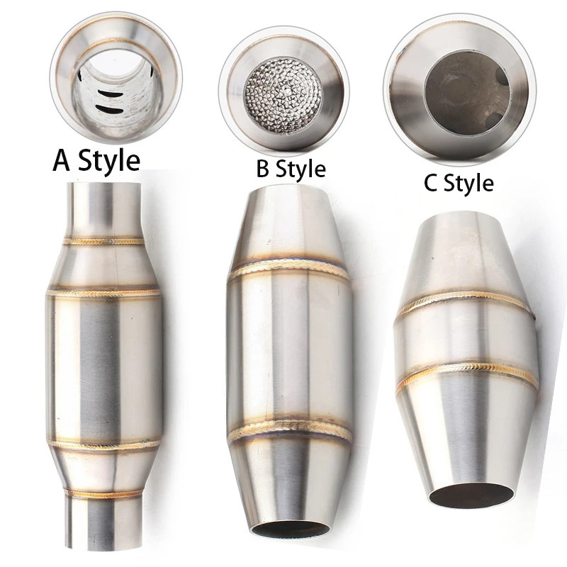 Universal Motorcycle Exhaust Pipe Resonator Baffle Muffler Killer Quiet Mid Pipe Expansion Chamber Silencer