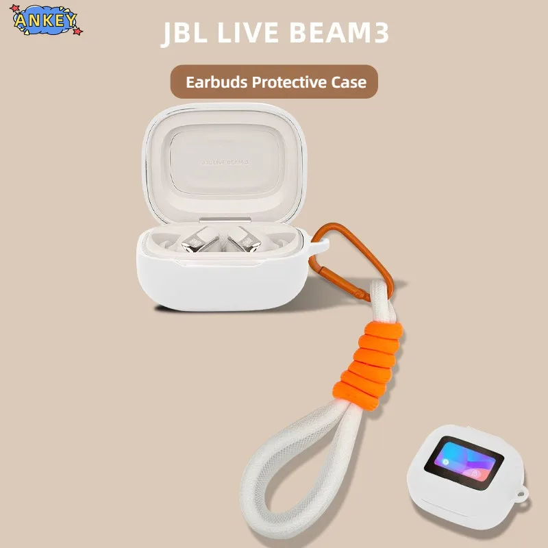 Case for JBL Live Beam 3 , Buds 3 , Flex 3 Protective Nylon Lanyard Soft Cover Headphone Shells Sleeve Rope Strap Accessories