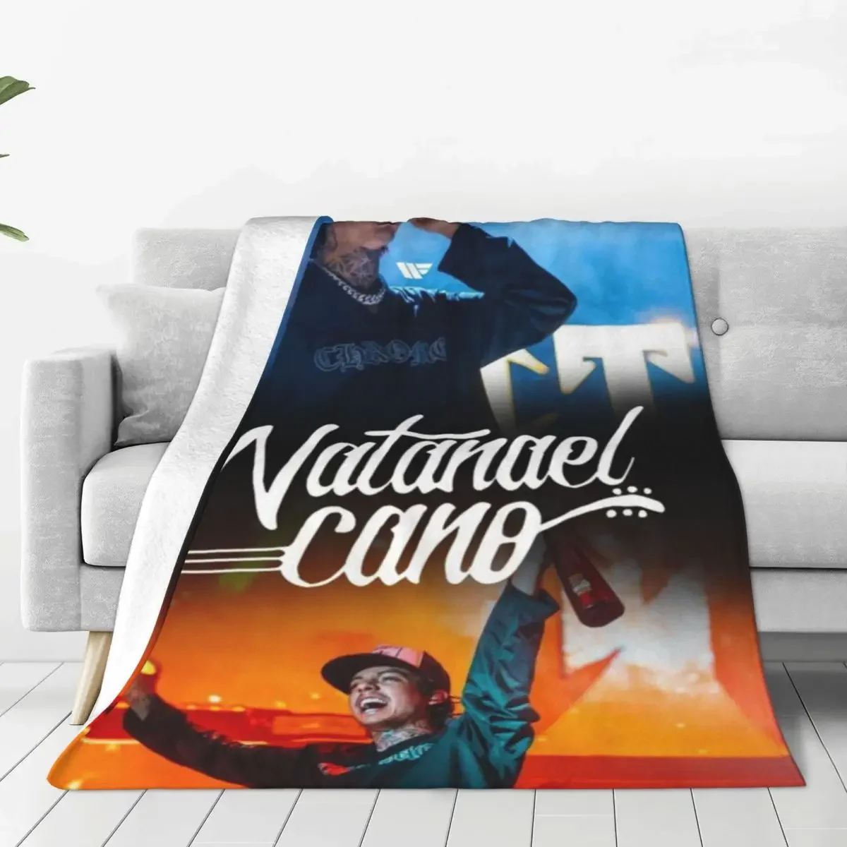 Natanael Cano Flannel Blanket Quality Soft Warm Tour Concert Poster Throw Blanket Winter Airplane Travel Graphic Bedspread