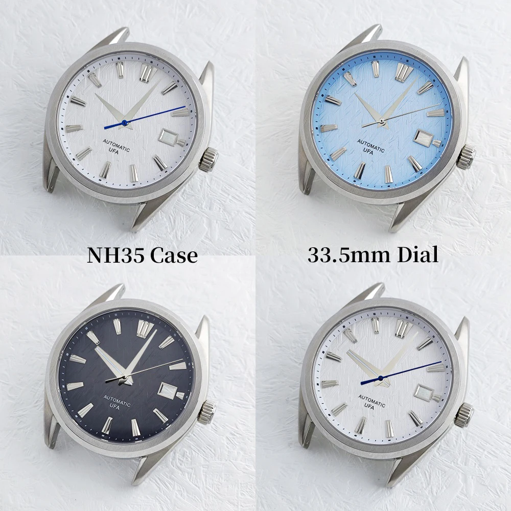 

NH35 GS 39.5mm sapphire glass diving watch case W texture custom logo watch dial polished hands premium set fit NH35 movement