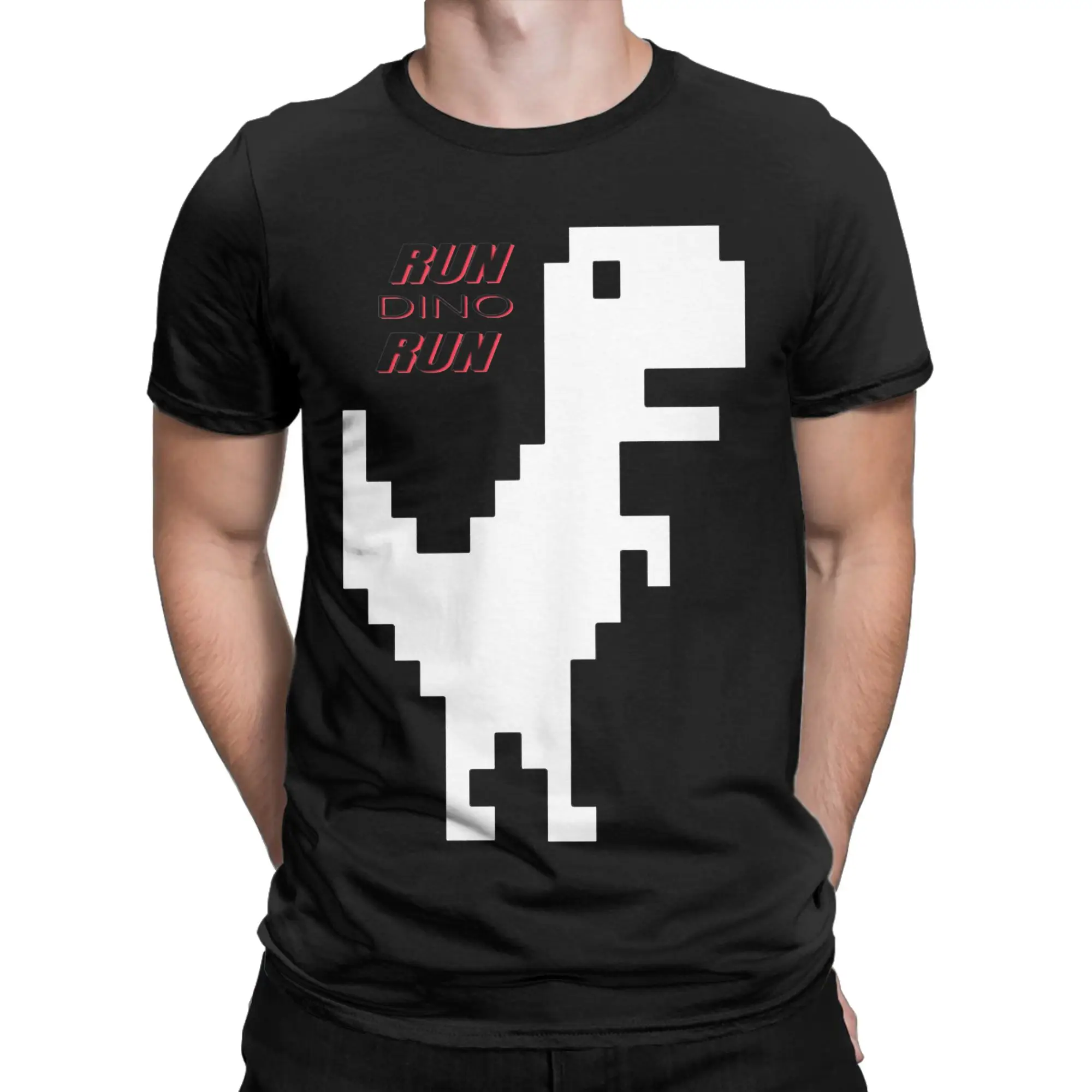 Casual Offline Dino Technology T Shirt Men Cotton Short Sleeve Programmer Dinosaur Round Neck Summer Tops Shirts