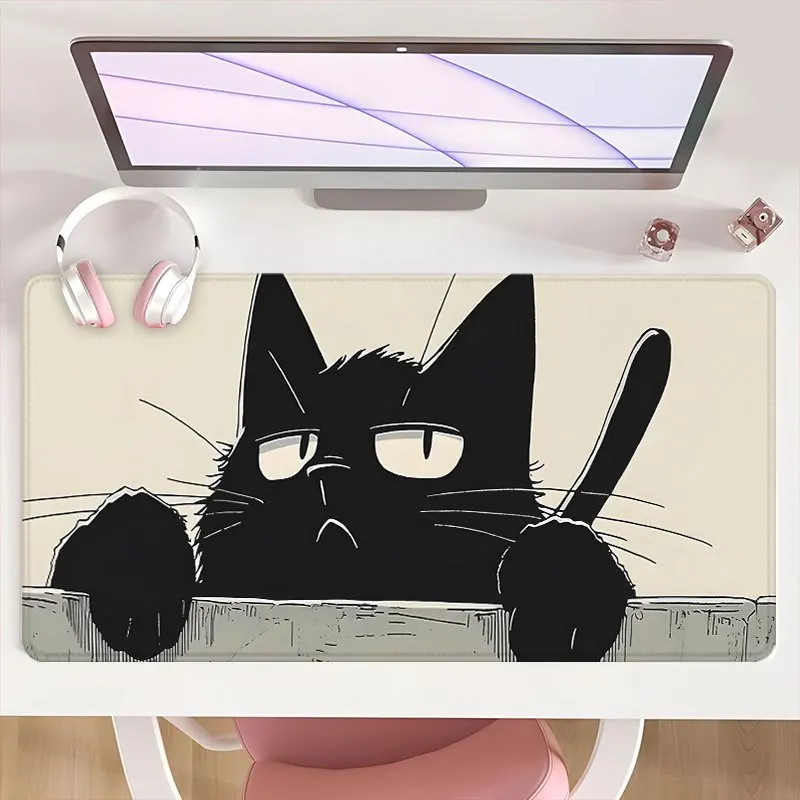 

Black Cat mousepad with a simple pattern is an ideal choice for families and gamers. Made of rubber it is anti-slip and washable