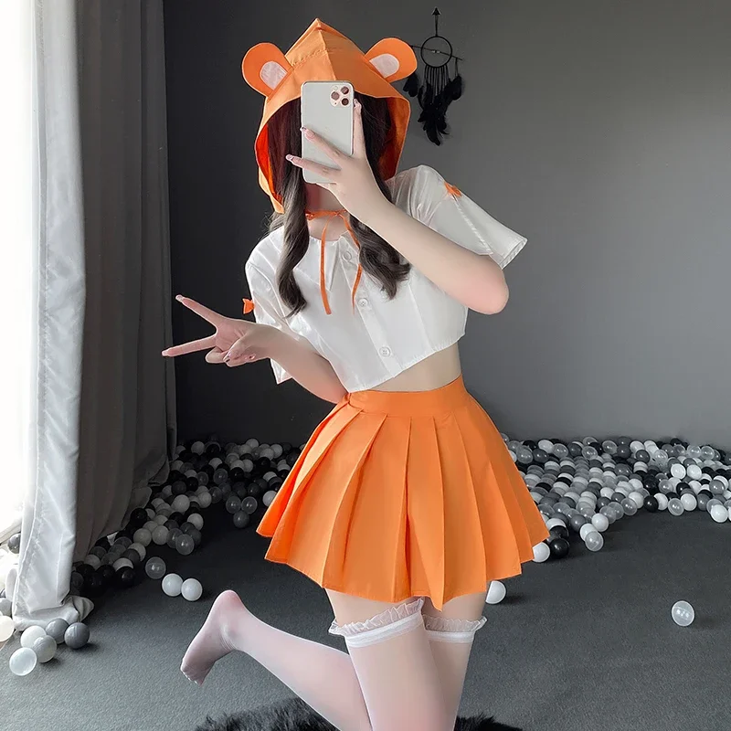 OJBK-Costumes de cosplay d'écolière coquine pour femmes, uniforme d'anime japonais Kawaii, mini jupe, lingerie sexy pour étudiants, tenues de jeu de rôle