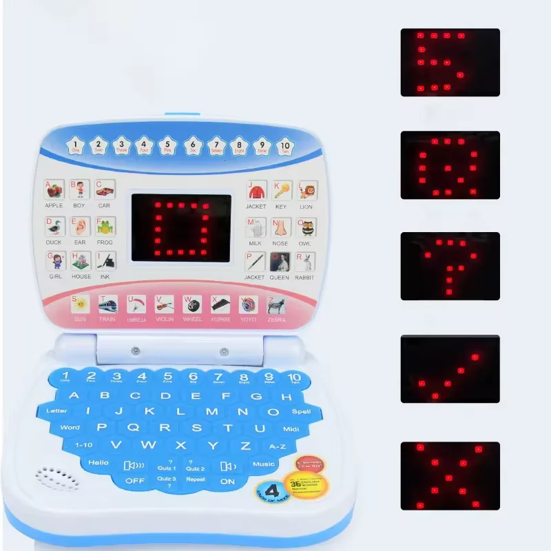 New Children's Laptop Early Education Machine LED Display Learning Machine Children's Preschool Language Education Toy Gift