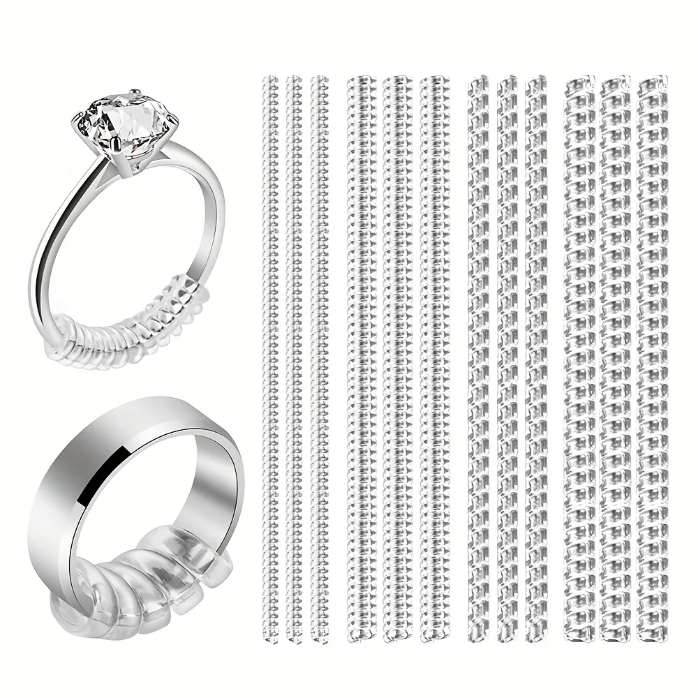 4 Stück Ringgrößenversteller, unsichtbarer Schmuckgrößerer, Schrumpffolie, Anti-Fall-Schutz, Ringschutz, Ringgrößenversteller für lose Ringe – Detail 4