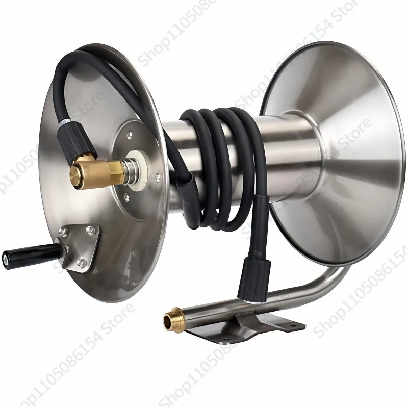 

Wall-mounted car wash water pipe rack Pipe winder Household high pressure hose reel Car wash rack Stainless steel hose