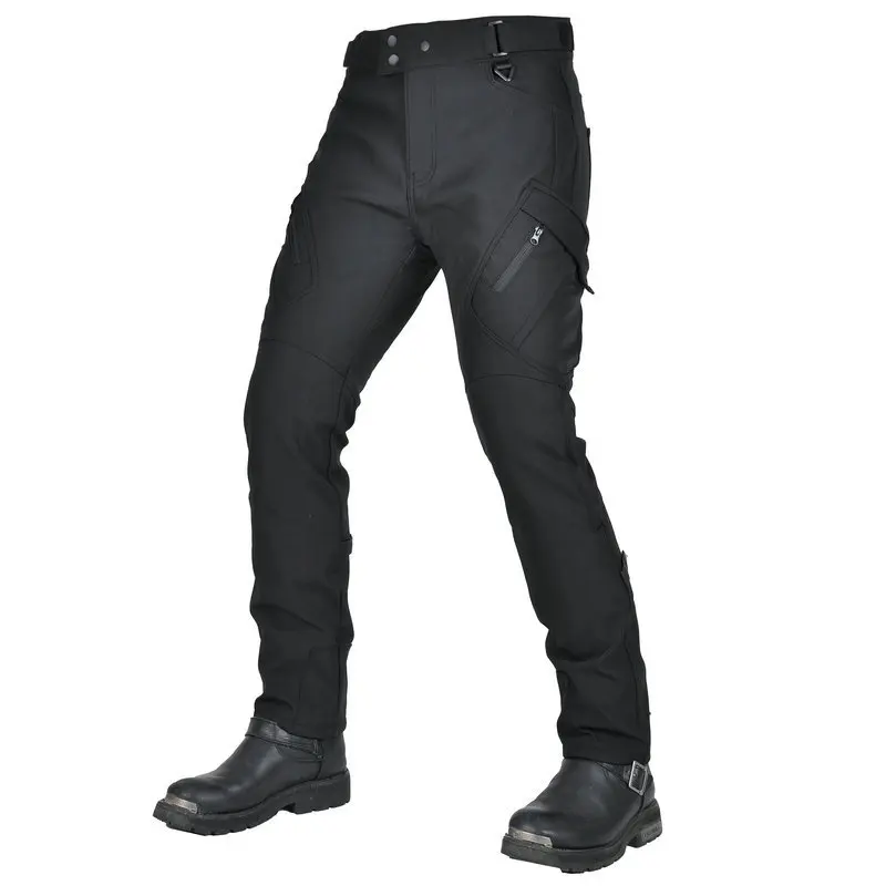 

Men Upgrade Motorcycle Riding Pants, Waterproof Windproof Reflective Racing Trousers, 4PCS CE Armor Knee & Hip Protective Pads