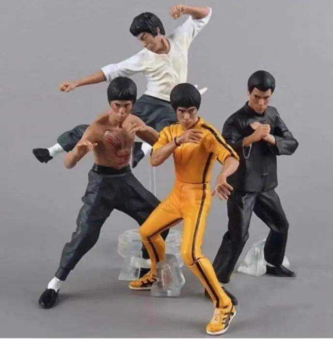 4pcs/set 10cm Bruce Chinese kung Fu PVC Action Figure Collection Model Toys