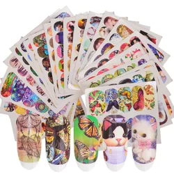 50 Sheets Cute Watermark Nail Stickers Mixed Design Animal Butterfly Dream Catcher Water Transfer Decal DIY Nail Art Decorations