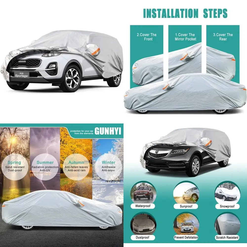 

Waterproof SUV Car Cover - Custom Fit for Sportage (2010-2025), Heavy Duty Protection Against Snow, Sun, Rain, UV Rays, All Weat
