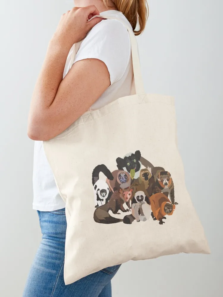 L is for Lemur Tote Bag canvas tote Gift bag