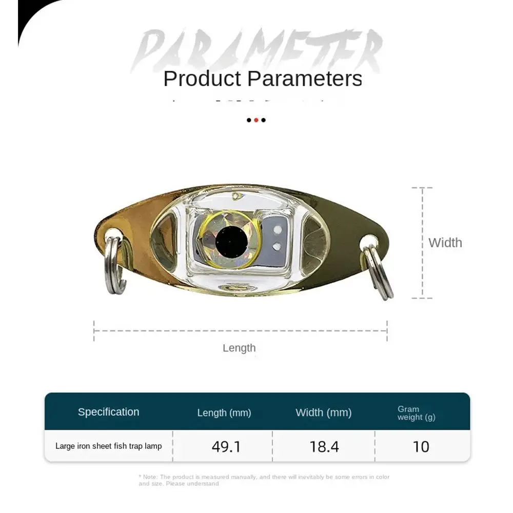 LED Fluorescente Eye Shape Lure Light, Atrair Peixe Flash Lamp, Ferramentas de pesca subaquática, Bass Spoon, Squid Deep Drop