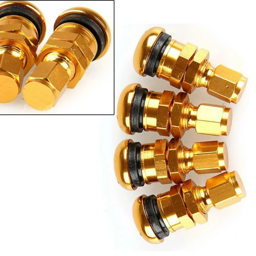 Aluminum Valve Metal Wheel Tire Valve Stem Cap Air Cover 4-Pieces/Set Blue Red Black Silver Gold Green Purple