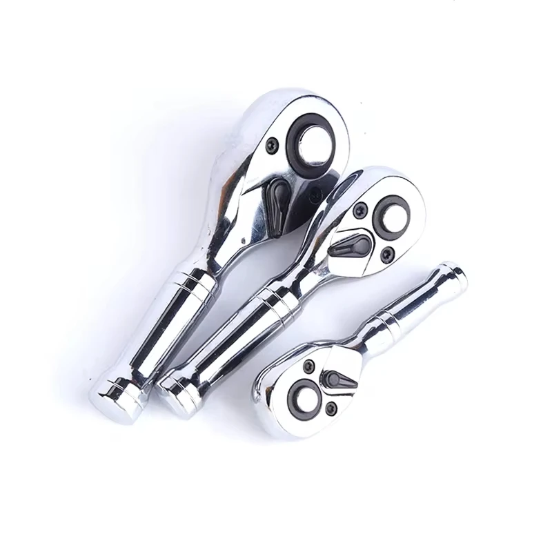 72 Teeth Quick Socket Mini Ratchet Wrench Spanner 1/4 3/8 1/2 Big Medium and Small Fly Two-way Horns Short Handle Repair Tool ﻿