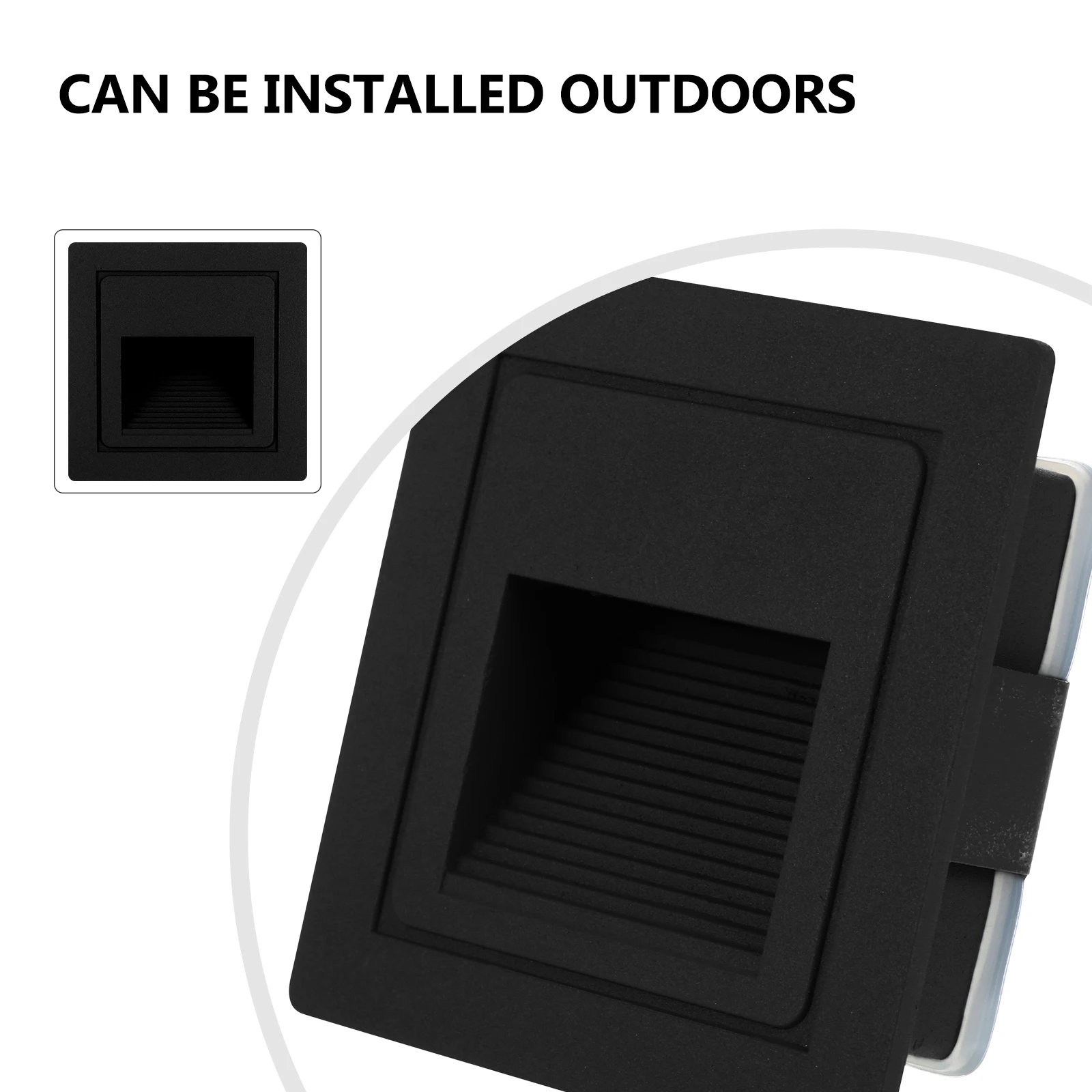 

Garden Waterproof Step Light Outdoor Black Aluminum Staircase LED Embedded Lights for Courtyard Durable Affordable Bright Solar