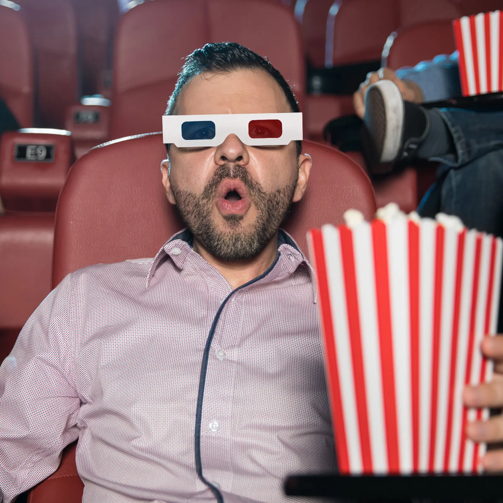 

100 шт. 3D-очки анаглифные красно-синие, картонные, легкие, портативные, для 3D-фильмов, домашнего кинотеатра, увлекательного визуального опыта, подарок