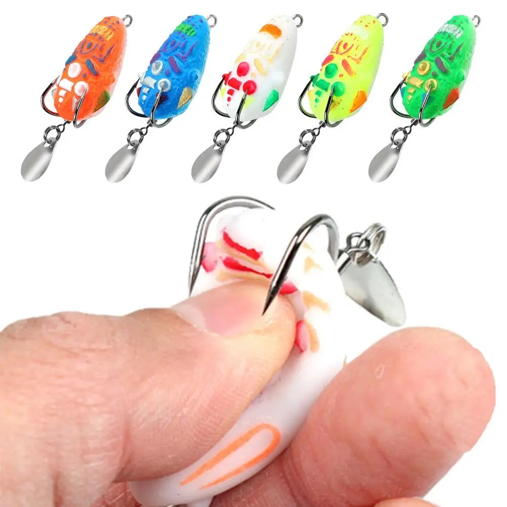 4cm/4.7g Simulation Soft Bait Fishing Lure Spinner Fishing Carnivorous Double Floating Artificial Bait Tackle Hook Bait M9Q5