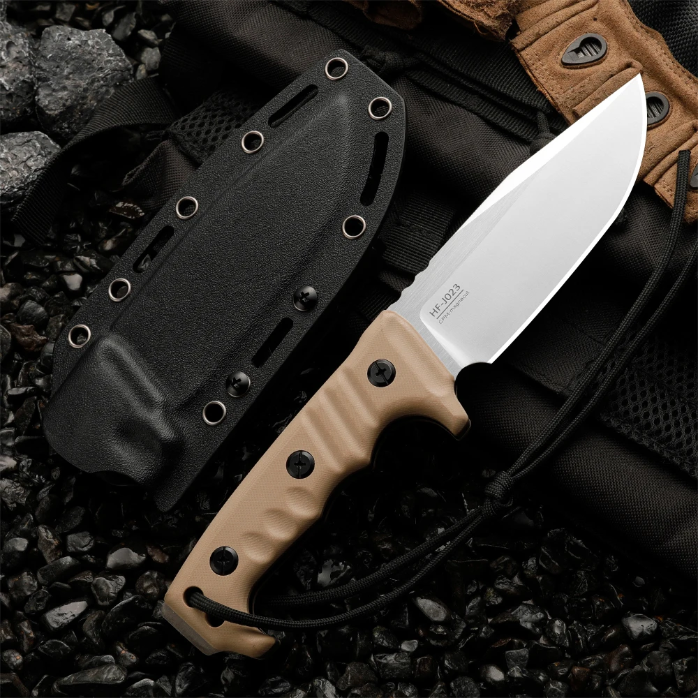 High-quality steel fixed-blade outdoor knife, a versatile survival tool for various wild environments. High-hardness stainless s