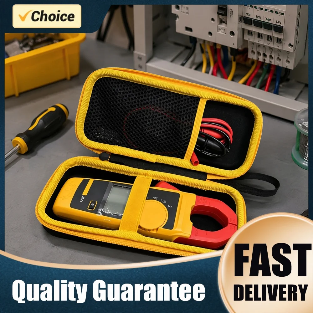Hard EVA Carrying Case for Fluke 323 324 325 302 303 305 Digital Clamp Meter Shockproof Waterproof Storage Bag with Mesh Pocket