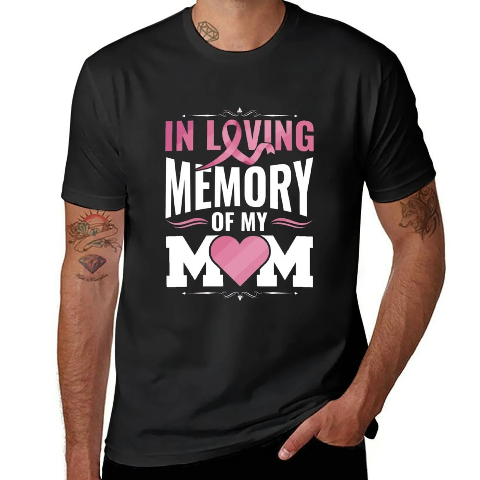 New In Loving Memory Of My Mom Breast Cancer Awareness Family T-Shirt Blouse cute clothes t shirt men