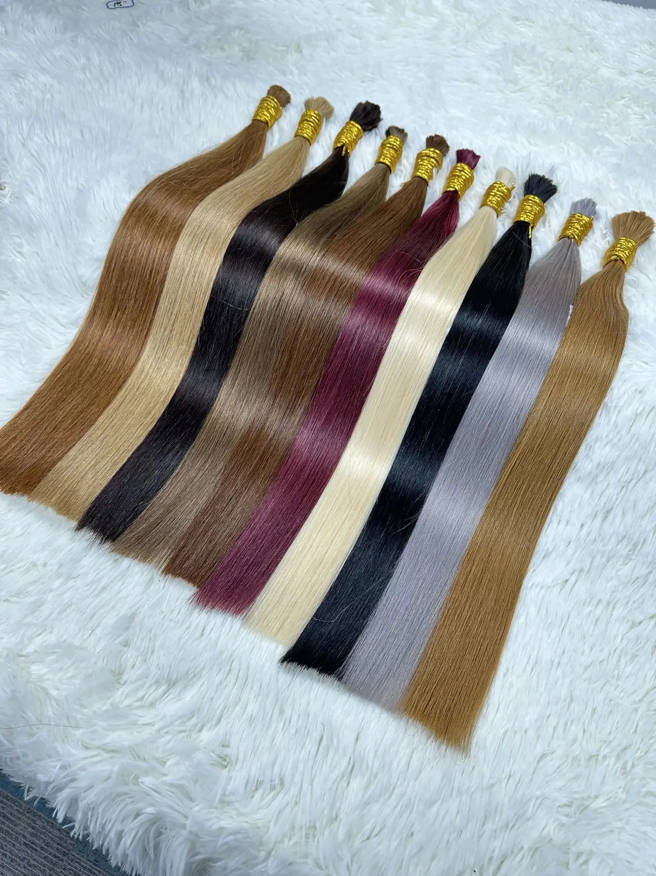 Maxhair 100% Human Hair Bulk Virgin Remy Straight Hair Bulk 22-30inch 100g Natural Blonde Hair For Braiding Hair Extension 613