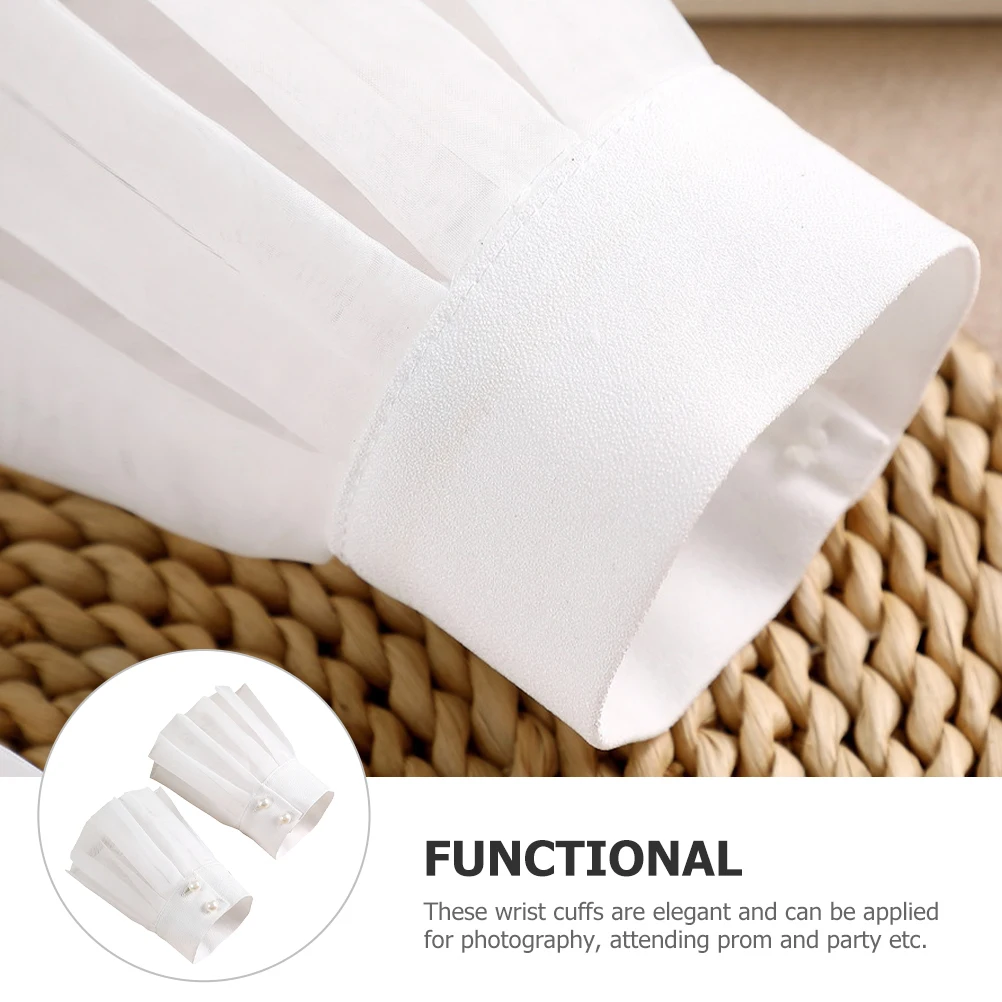 

1Pair Soft Comfortable Fake Sleeve Wrist Cuffs for Women Wedding Prom Party Photography Dress Accessories Elegant Earl