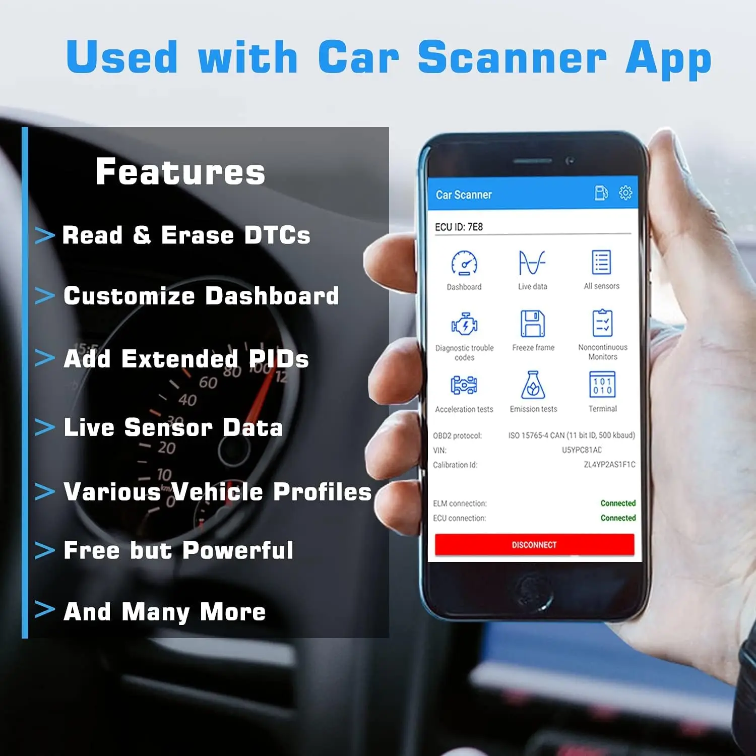 Mini Scanner Bluetooth OBD II pour Android, testeur de batterie 12V, analyseur de charge et d'alternateur, numérique CCA 100-2000
