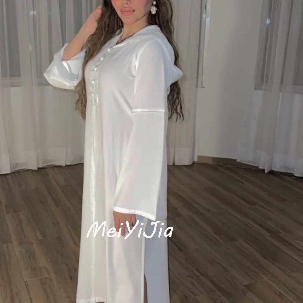 

Meiyijia Evening Dress Button Long-Sleeves Chiffon Ankle-Length Saudi Arabia Sexy Evening Birthday Club Outfits Summer 2024