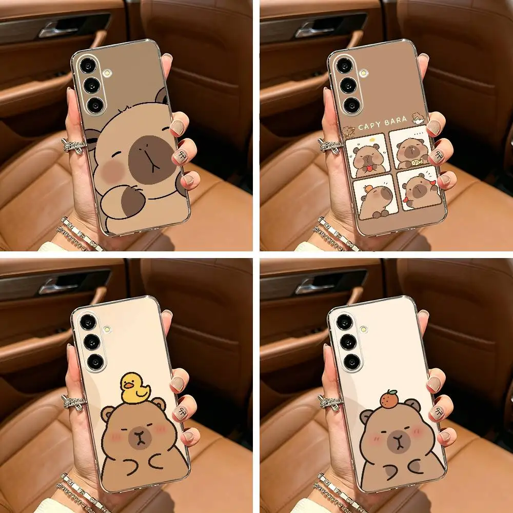 Cute C-Capybara Clear Soft Silicone Phone Case for Samsung Galaxy A71, A70, A52, A51, A40, A30