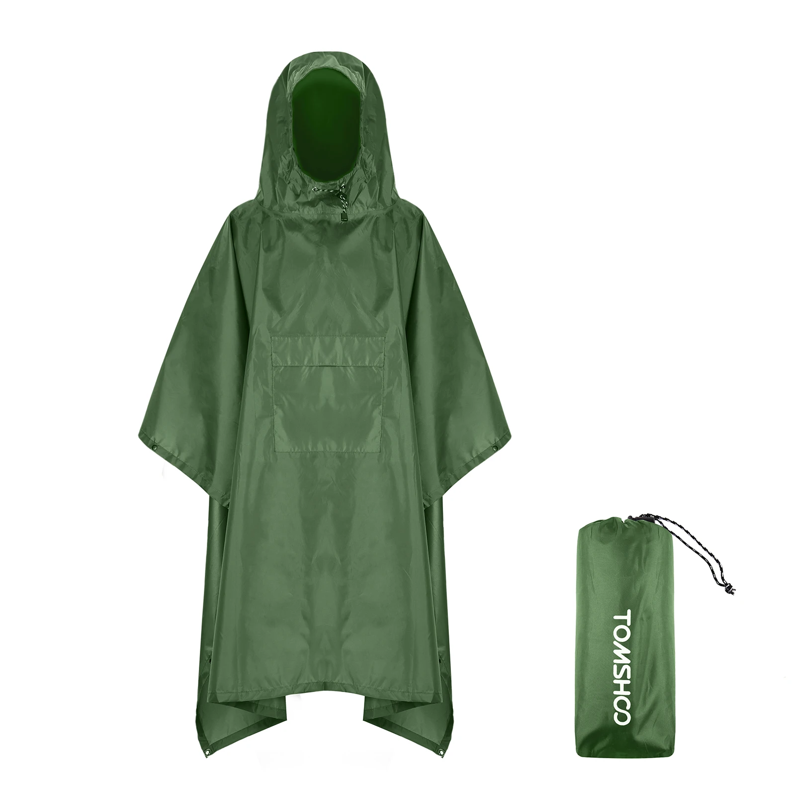 TOMSHOO Hooded Rain Poncho with Pocket Lightweight Waterproof Rain Coat Jacket Sun Shelter for Men and Women Camping Hiking