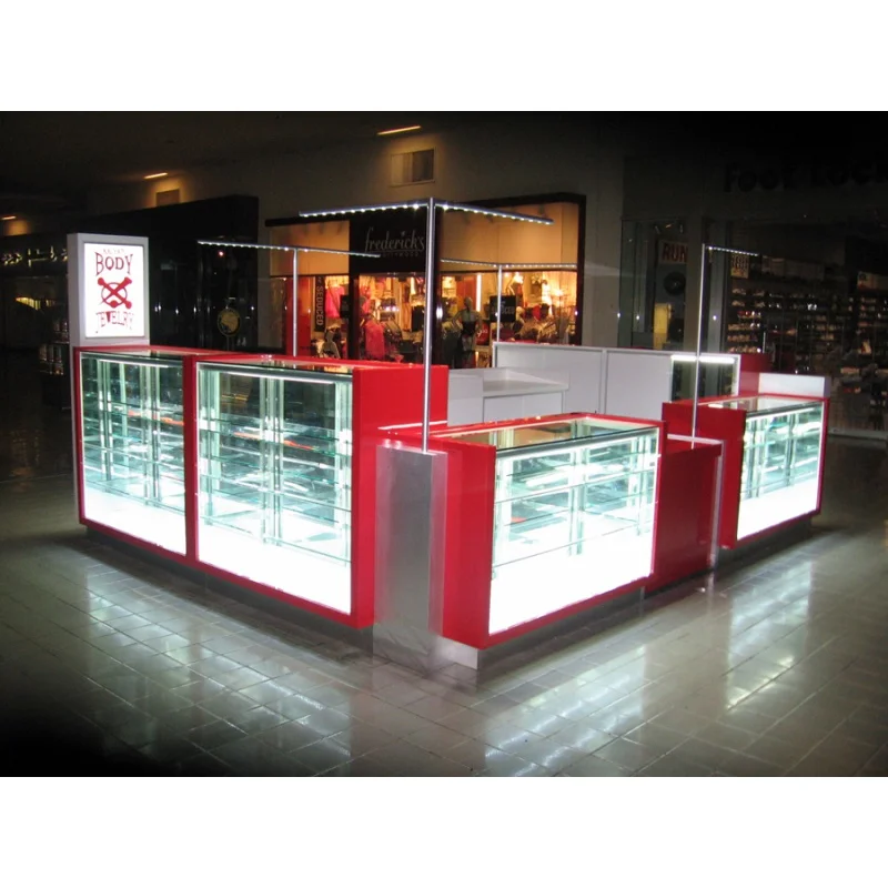 （customized）Retail Jewelry Store Assembled Glass Display Showcase Counter Shopping Mall Luxury Jewelry Kiosk Booth Sale